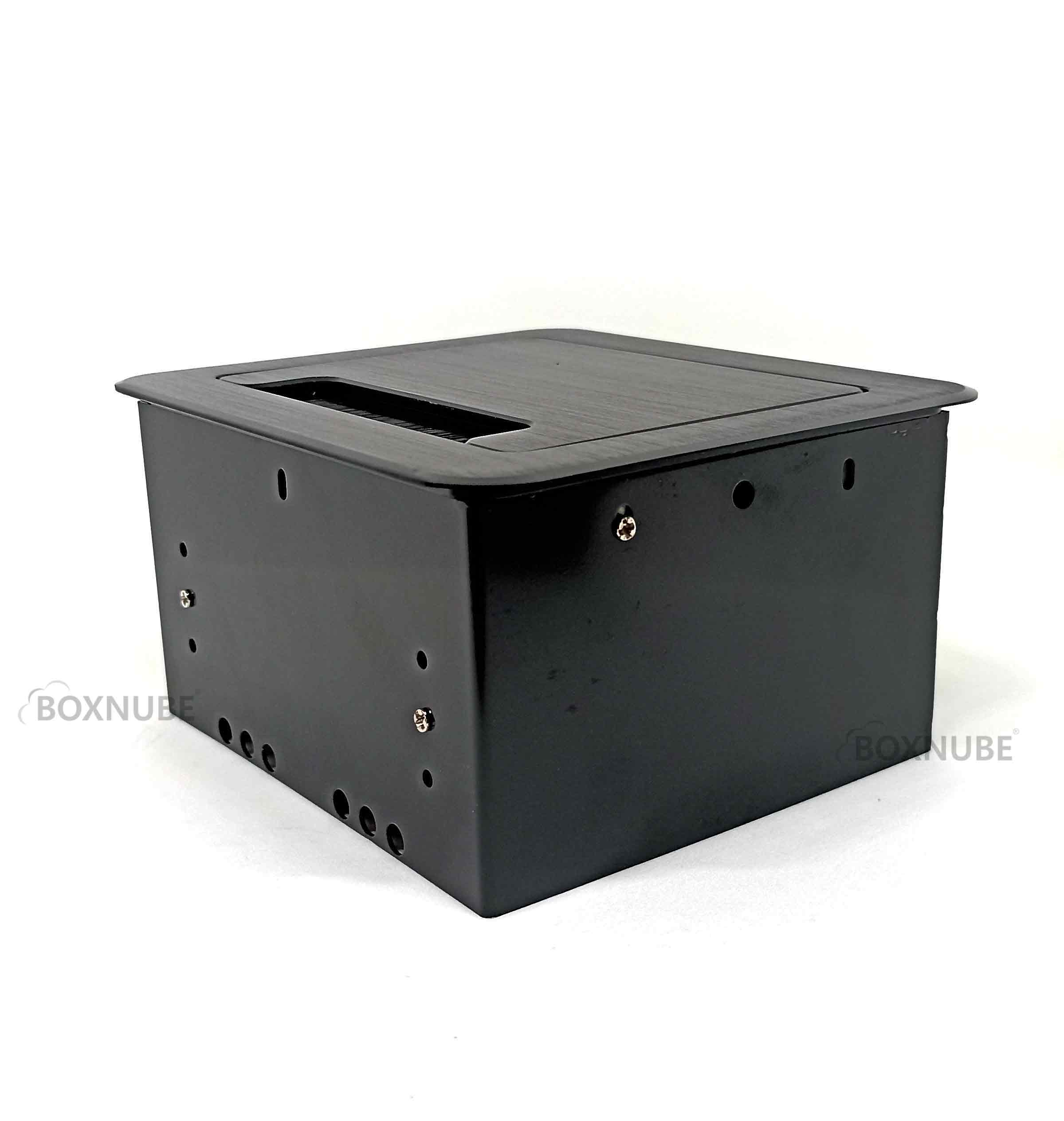 BOXNUBE Fliptop Box Cable Cubby Extension Board with Universal Power Socket, XLR, LAN, Telephone (CAT3 / RJ11), HDMI , VGA , Aux, USB Ports (Black) BOXNUBE Fliptop Box Cable Cubby Extension Board with Universal Power Socket, XLR, LAN, Telephone (CAT3 / RJ11), HDMI , VGA , Aux, USB Ports (Black)